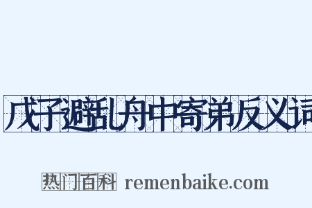 戊子避乱舟中寄弟反义词是什么意思的图片